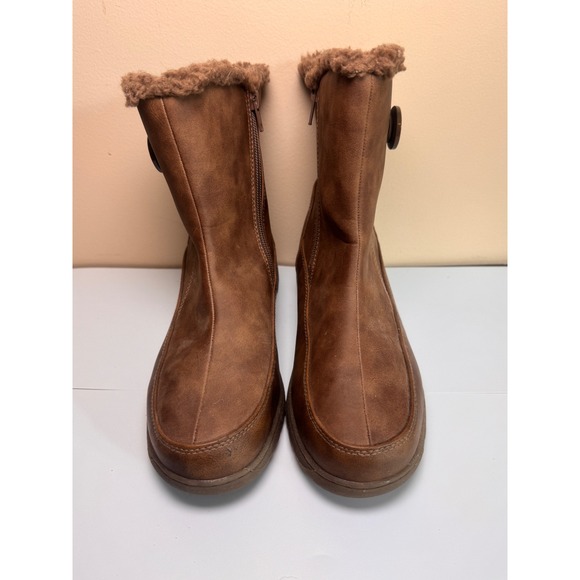 Weatherproof All Weather Brown Faux Fur Lined Winter Boots Size 7.5M - Picture 1 of 8